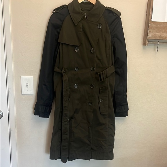 Altuzarra Target Collab Green and Black Trench Coat with Double-Breasted Front - Picture 1 of 6